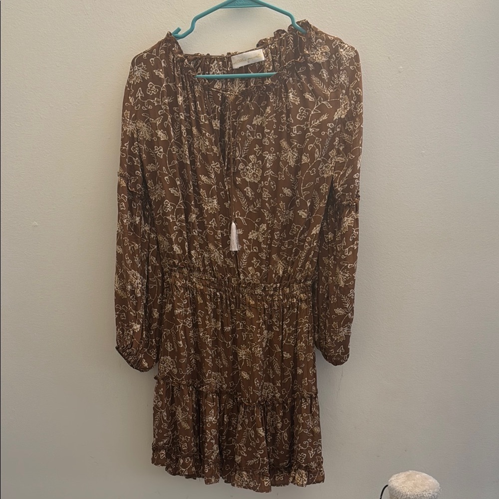 Natalie Martin Silk Maggie Dress Floral Brown